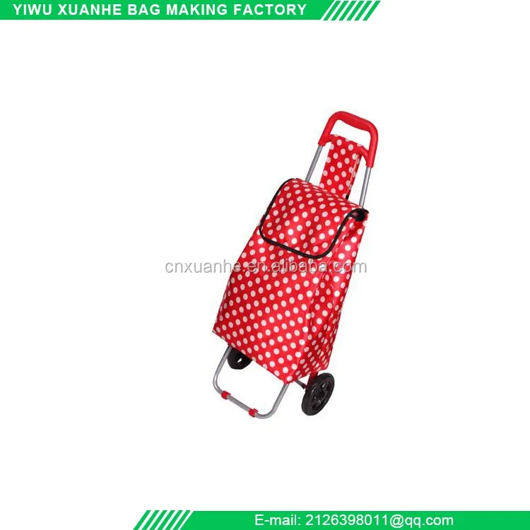 
Custom wholesale folding vegetable shopping trolley bag with wheels 