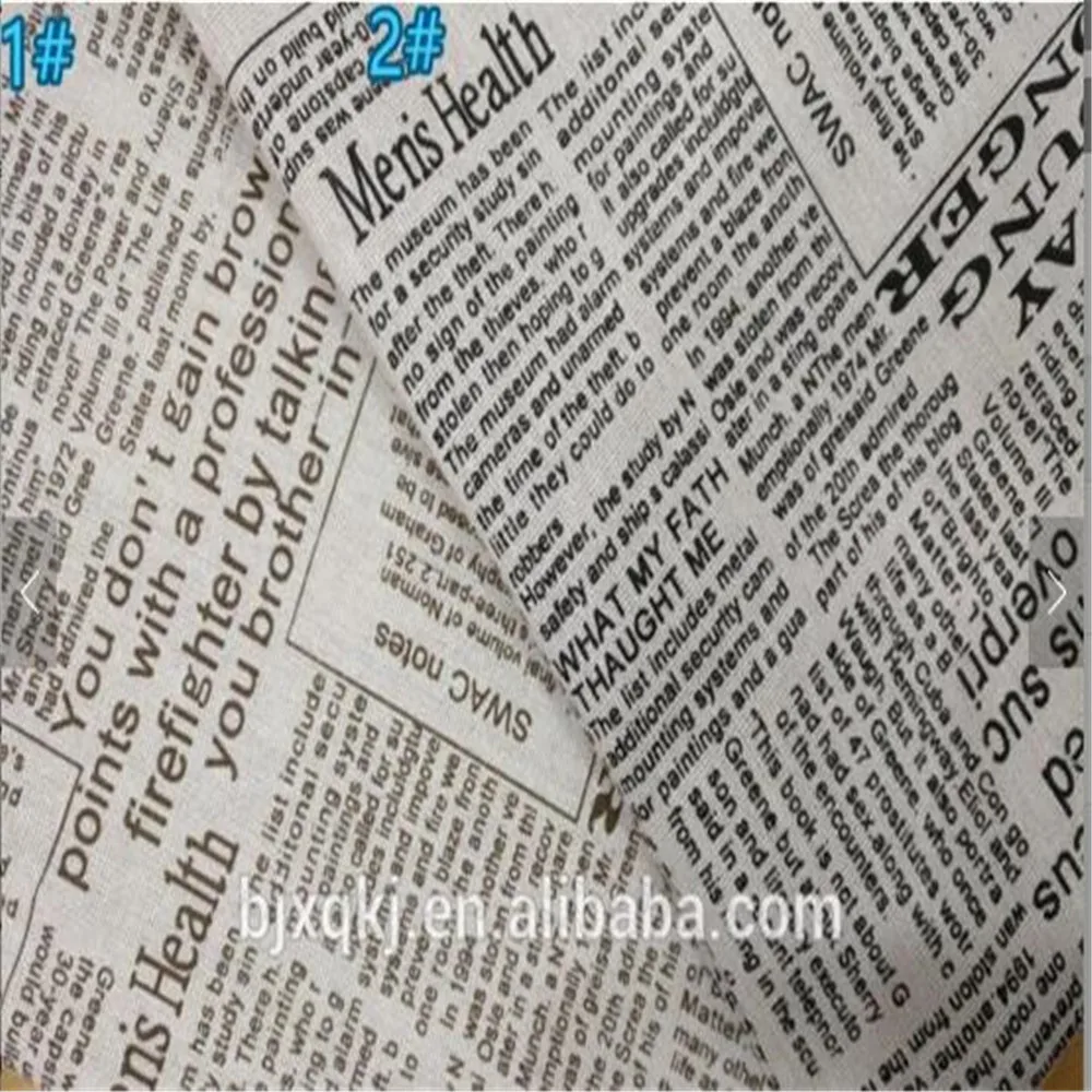 Льняная ткань с геометрическим рисунком и надписью на английском языке для стола