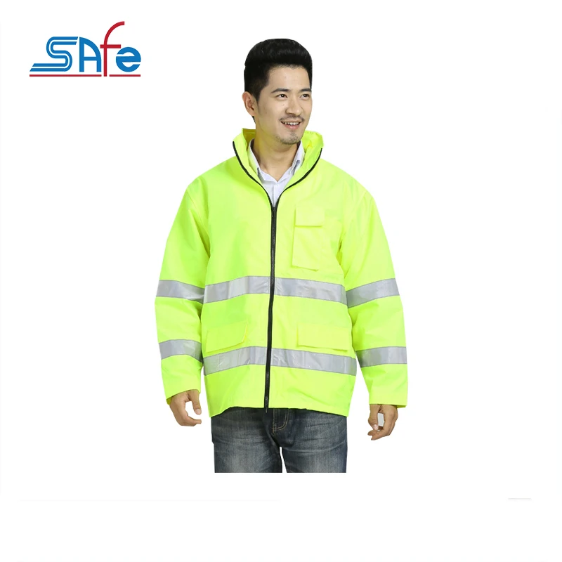 New style high visibility reflective raincoat safety jacket for rain