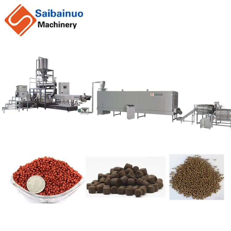Pellet floating fish feed making machine processing line