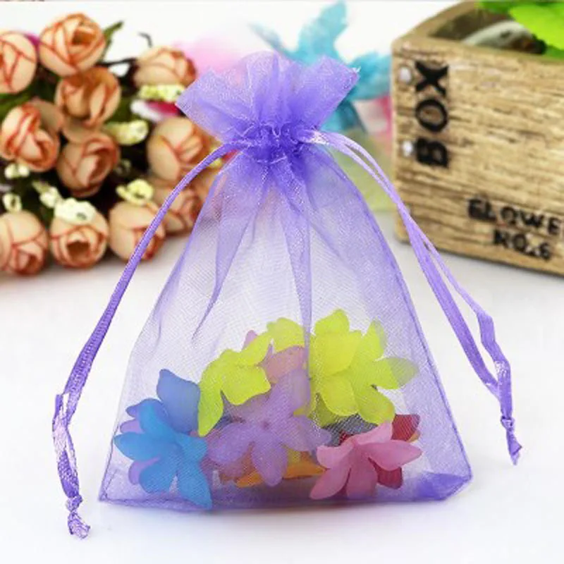Personalized drawstring tea wedding favor organza bags pouch