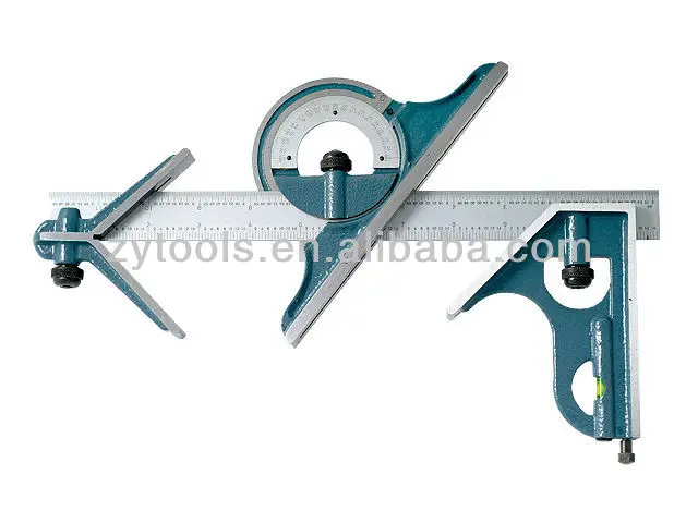 Combination Square with bevel protractors 4 pcs set wood working protractor