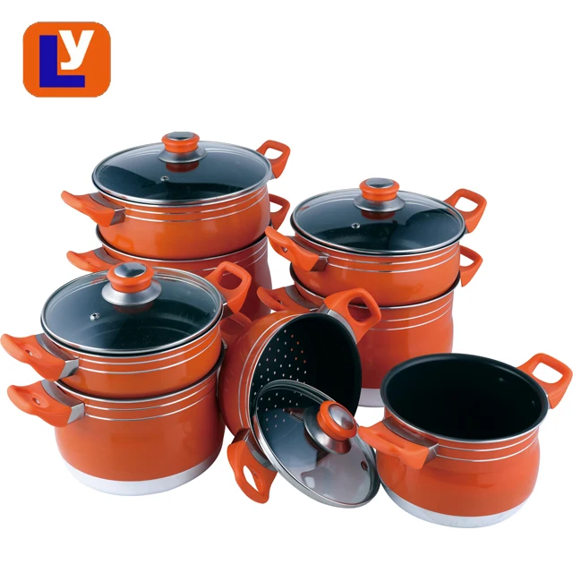 Дешевая алюминиевая антипригарная пароварка, кастрюля, кастрюля, кухонная посуда, набор 3,5 л, 4 л, 6 л, 8 л