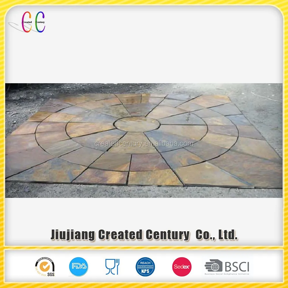 
Cheap green rust outdoor slate floor tile 30x60 for garden decoration 