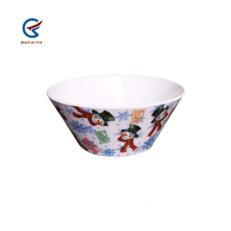 Christmas design 6 pcs plastic X-mas tableware set melamine Christmas dinnerware sets