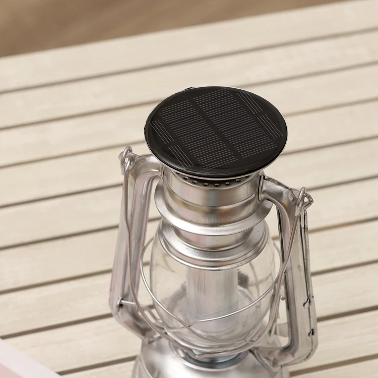 
Outdoor decoration mini new Portable vintage rechargeable storm Solar Powered waterproof LED Camping Light lantern 
