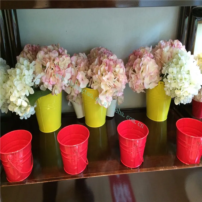 colorful mini buckets pails decorative for garden or home