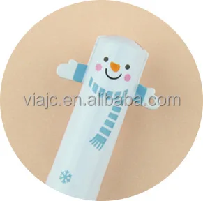 Cute cartoon character ball pen with two different color refills