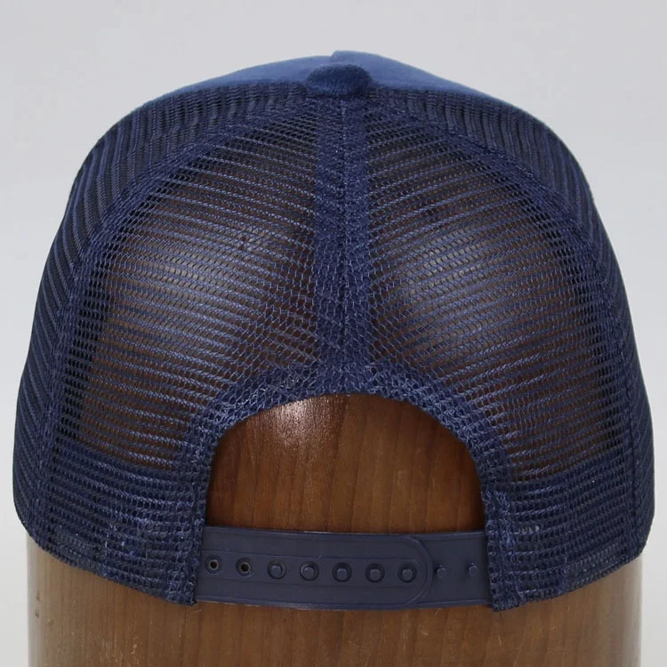 Custom gold embroidery velvet navy blue trucker cap