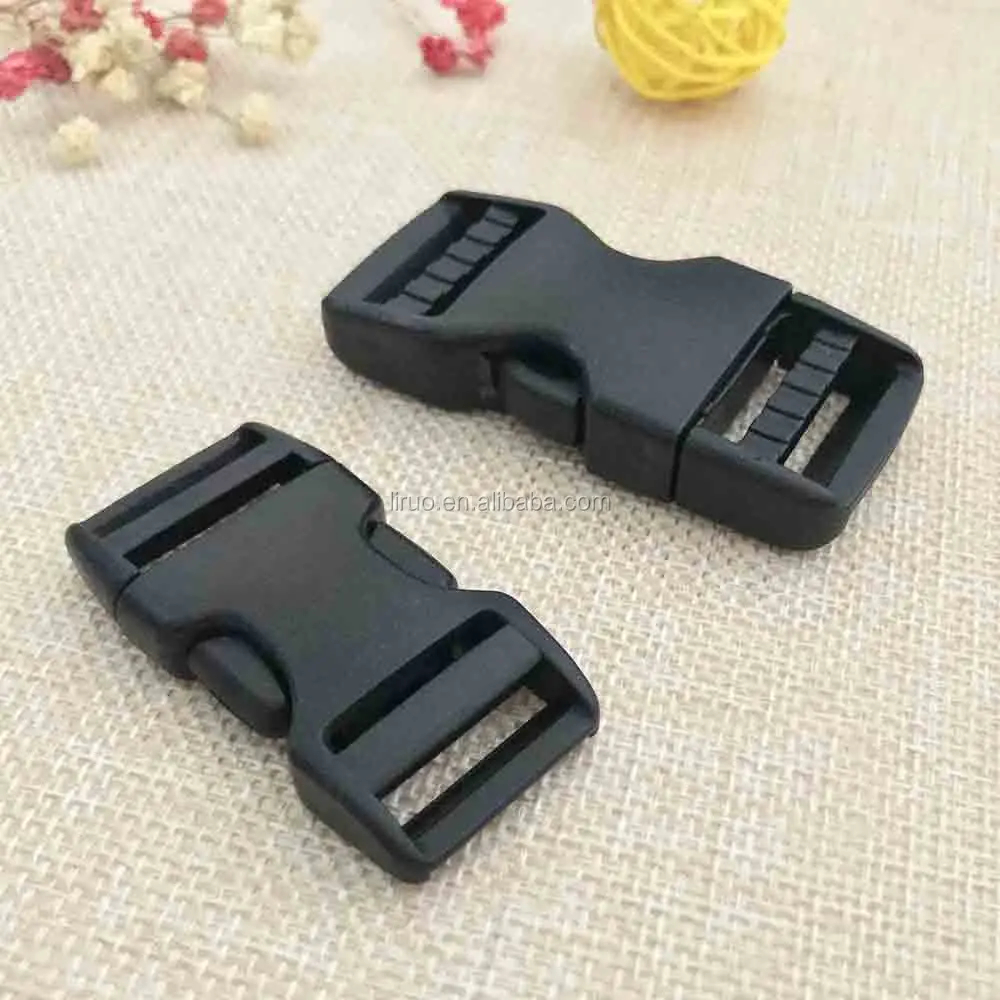 Hot selling black color 20mm side release plastic buckle