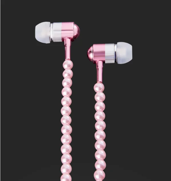 Hot Fashion  Jewelry Pearl Necklace Earphone Heavy Bass HIFI Earbuds Stereo Music headphones