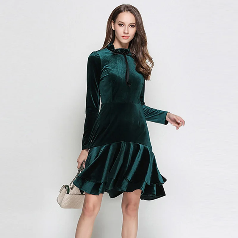Maxnegio amazon 2018 custom clothing manufacturers velvet dress