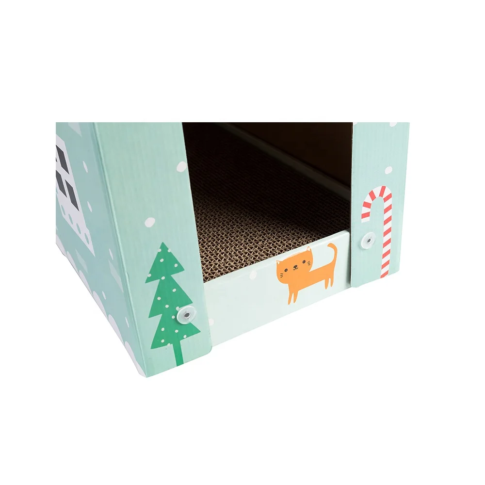 Multi-Functional Cat Scratcher House Corrugated Cardboard Scratcher Bed