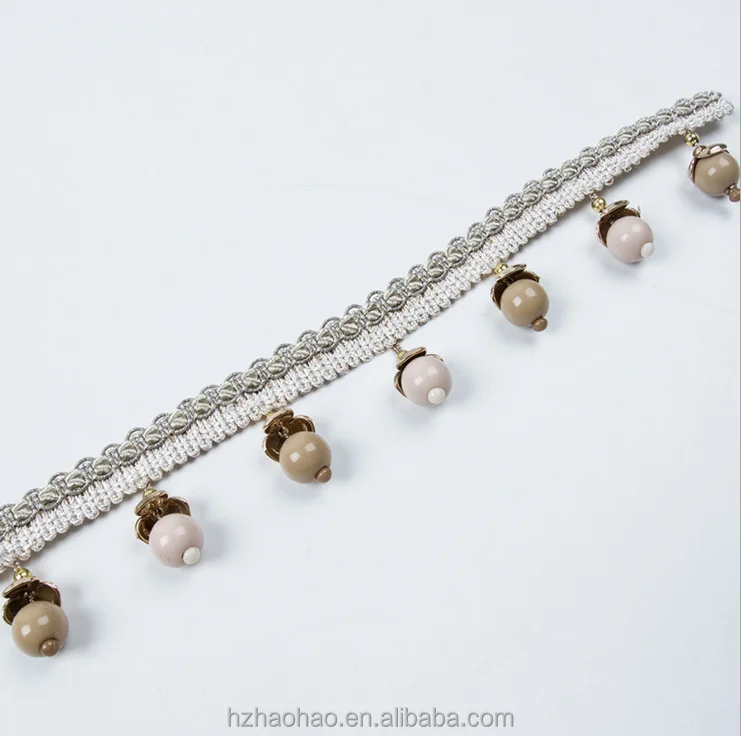 Decorative Candy Beaded tassel Fringe For Curtain