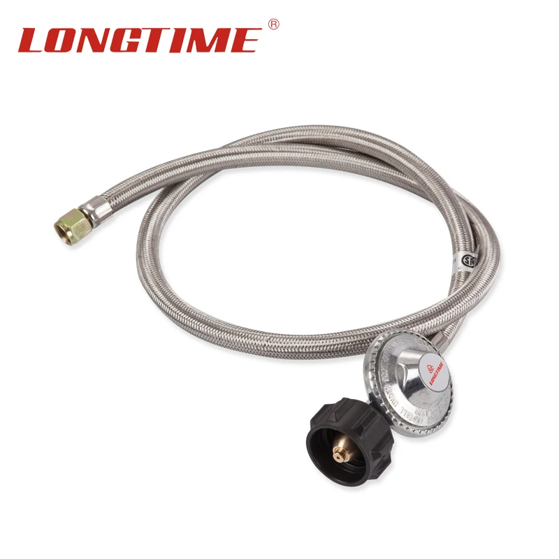 
Stainless Steel Braided Low Pressure Propane Gas Regulator with Hose 