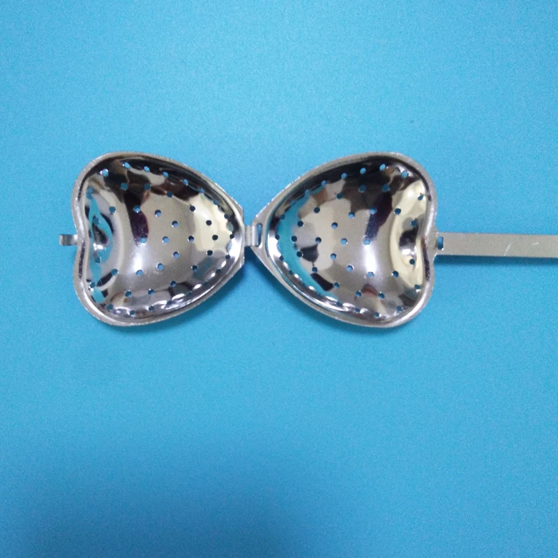 14.2cm handle Food grade Heart-shaped stainless steel tea infuser Filters
