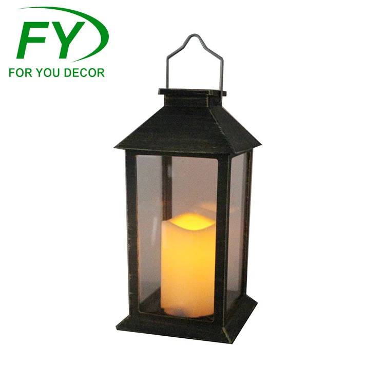 
Hot sale professional outdoor black plastic led solar powered lantern 