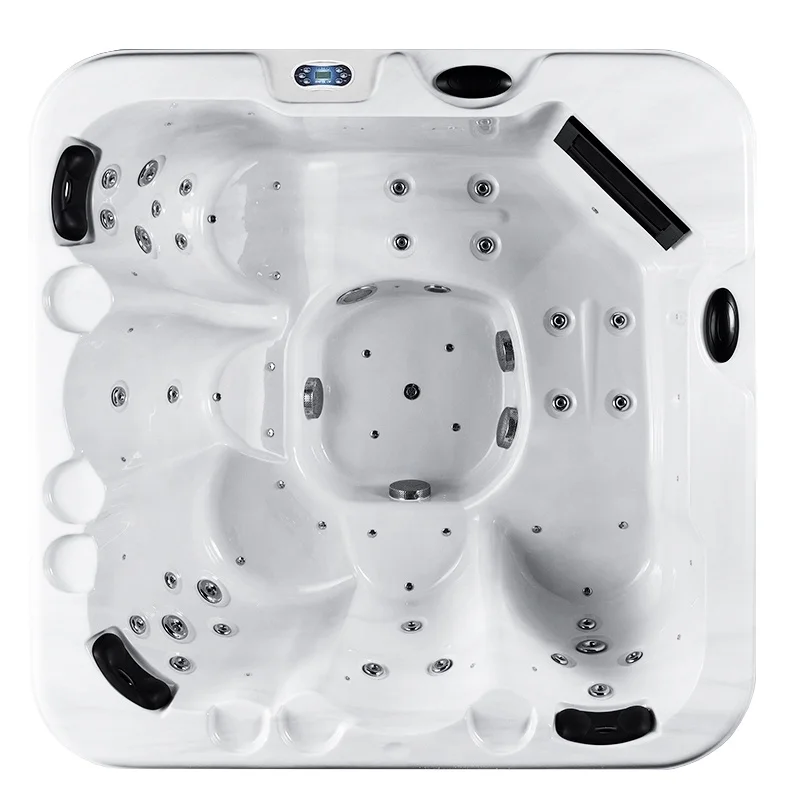 
4 Person hot tub Acrylic Material Whirlpool Massage Spa Outdoor Bathtub with Foot Step 