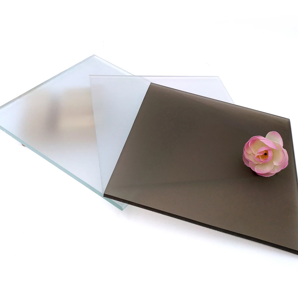 6mm 8mm clear frosted tempered glass for kitchen cabinet doors and office partition
