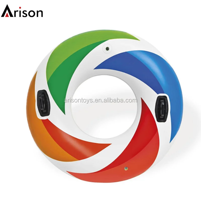 OEM customizable PVC inflatable color whirl swim tube swim ring for life ring