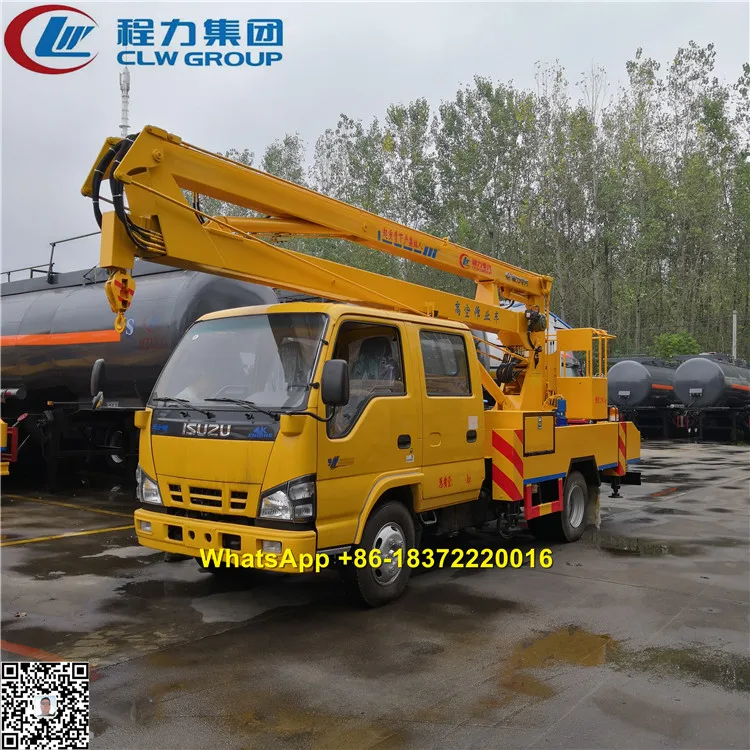 ISUZU 600P double cab 14m 16m working height hydraulic lift basket manlift truck