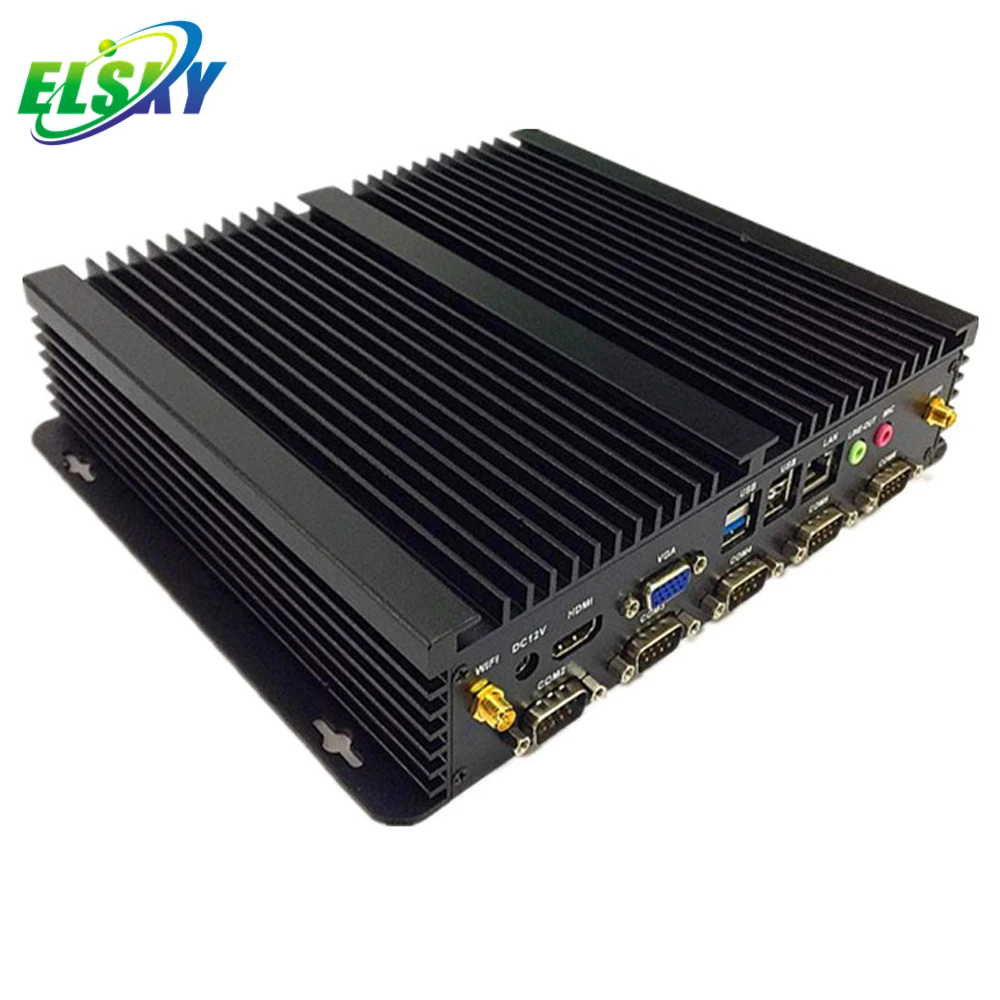  Экономичный J1800 двухъядерный 6USB RS232COM LPT VGA вентилятор X86 промышленный