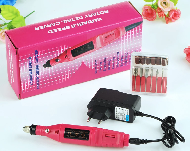 
RISESUN 2019 New Design Low Vibration EU US Plug 2.4mm 3.2mm Collet Manicure Machine strong Nail drill Pen 