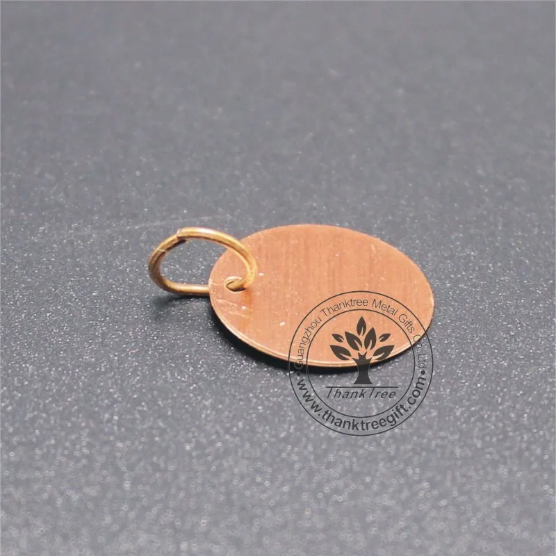 small custom rose gold color brass custom made jewelry tags