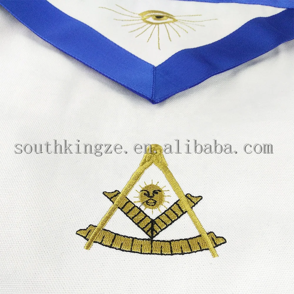 
Wholesale Freemason Past Master White Cloth Masonic Craft Regalia Mark Grand Lodge Mason Apron 