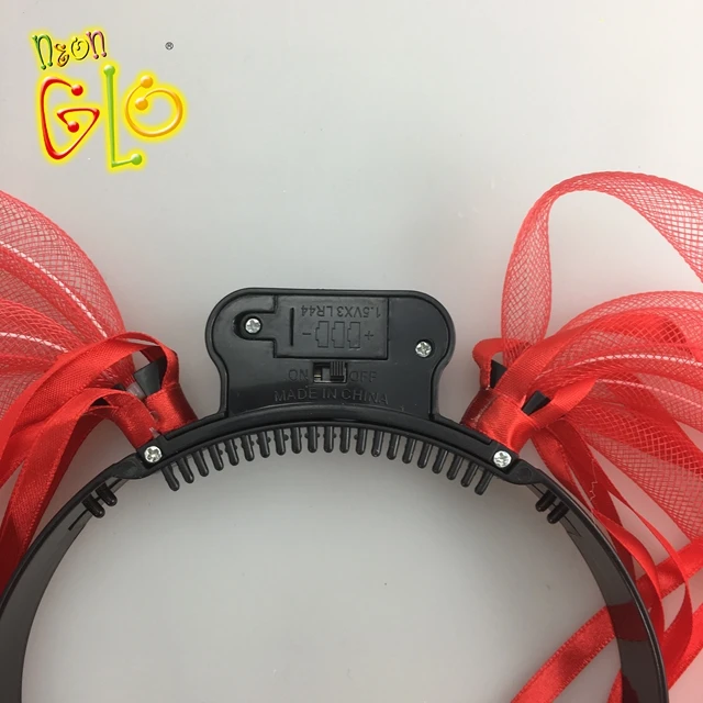 Красная повязка на голову для Хэллоуина, светодиодная лента на голову с упаковкой