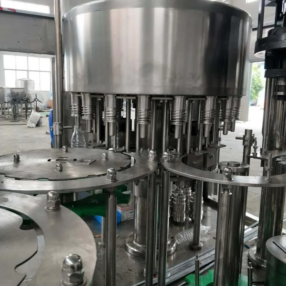 PLC controlled Monobloc plastic bottled mineral water washing filling and cap sealing machine 3 in 1 3000BPH