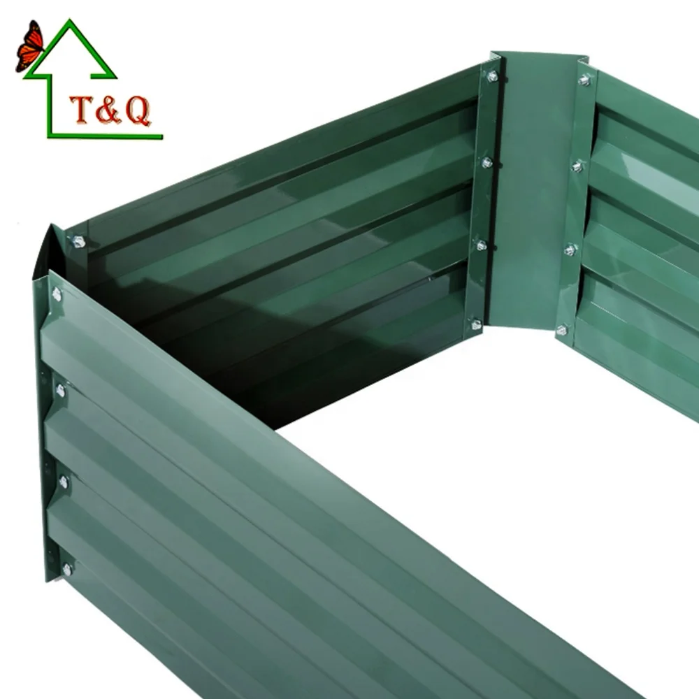 Galvanised Steel Raised Garden Grow Bed Corrugated Sheet Garden Planter Box Raised Vegetable Garden Bed