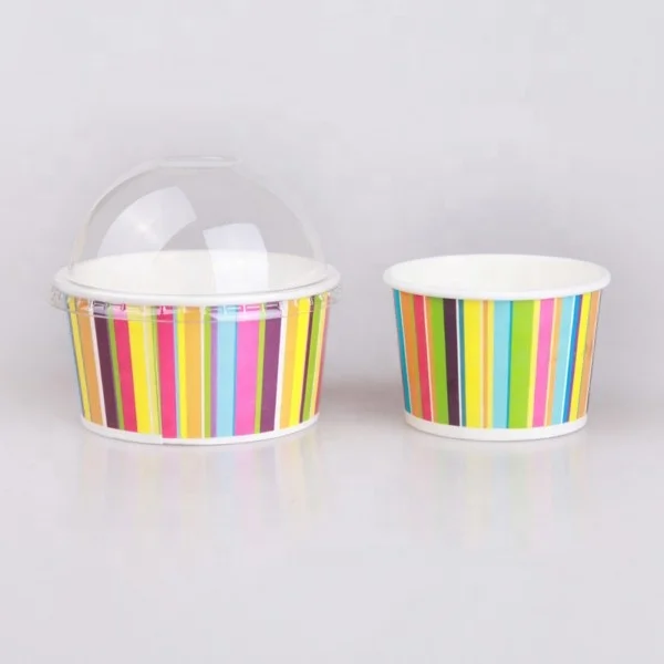 Ice Cream Paper Cups for Roll Print with Lid Disposable Disposable Eco Friendly Stocked Biodegradable,disposable Craft Paper