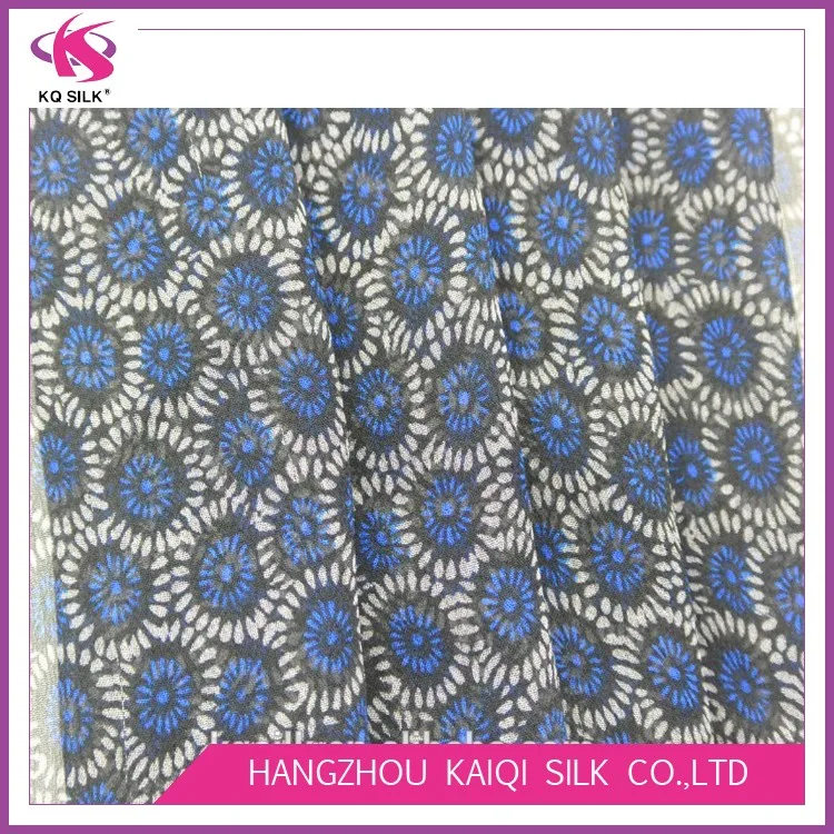
small floral printing 100% mulberry pure silk crepe fabric 