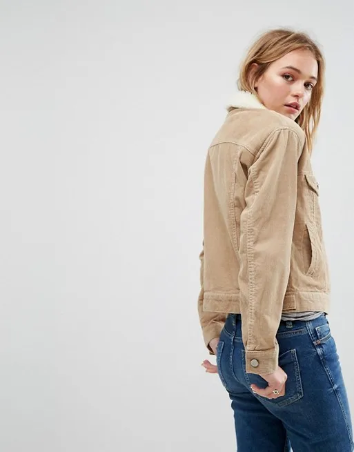 KY распространения воротником на пуговицах; placket функциональные карманы шнур зимняя Вельветовая куртка для женщин с из искусственного меха в камень