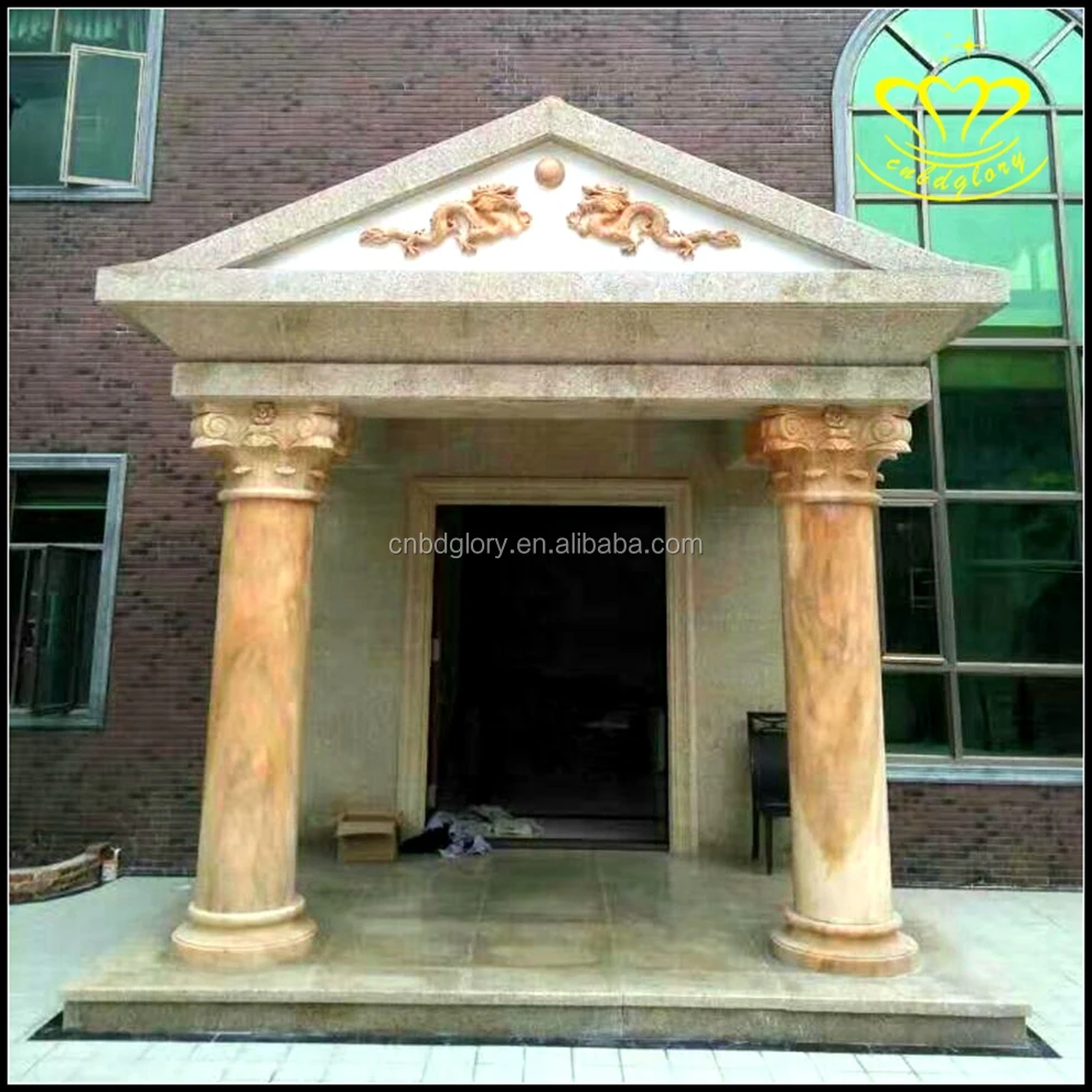 Hotel Villa Luxury ornament Column sculpture Polished Marble Pillars design