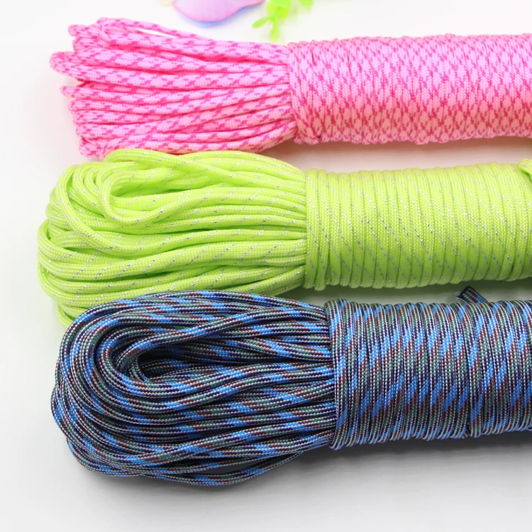 Outdoor parachute cord lanyard/7 strands core 550 paracord survival rope