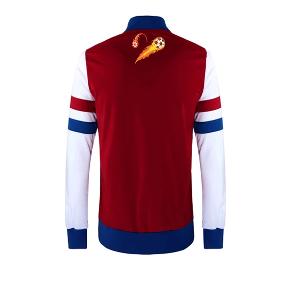 High Quality Polyester Spandex Soccer Jacket Customized Team Name and Adult Sports Wear Warm up Football Jersey