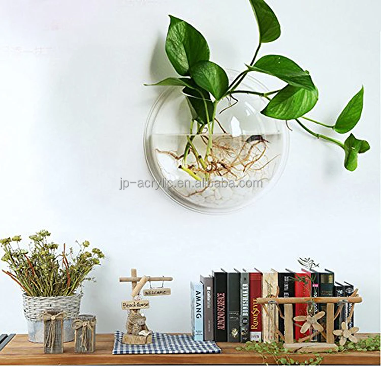 
Indoor Decorative Round Hanging Glass Acrylic Aquarium 
