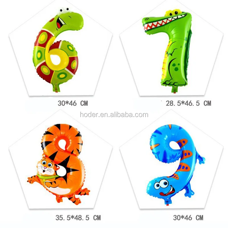 2019 hot sale Popular gift child birthday decoration balloons dog ballon fox zebra animal foil balloon number
