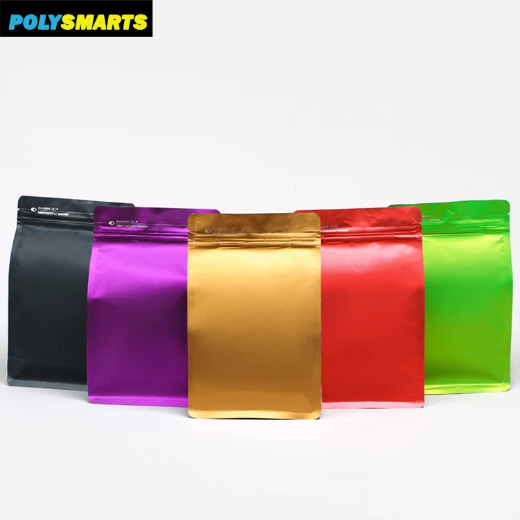 Factory Directly Flat Bottom Food Plastic Bag, Sac De Cafe With Logo Printing/