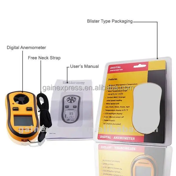 Карманные - размер цифровой анемометр температура с учетом воздуха скорость ветра температура термометр Bargraph
