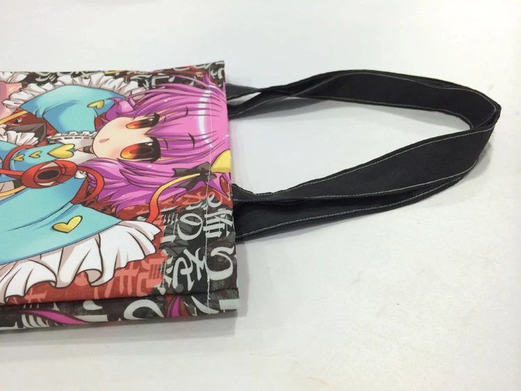 2017 custom printed ladies nylon shopping tote bag anime eco standard size cheap wholesale polyester tote bag