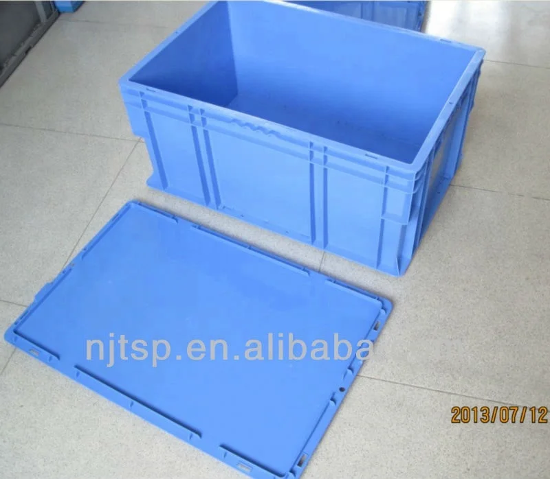 High quality reinforced ribs plastic stacking container storage crates