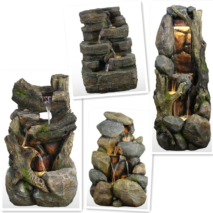 Large Size Rockery Water Fountain Feng Shui Style for Home and Garden Decoration Resin Fountain Bird Fountain Clothes 45 Days