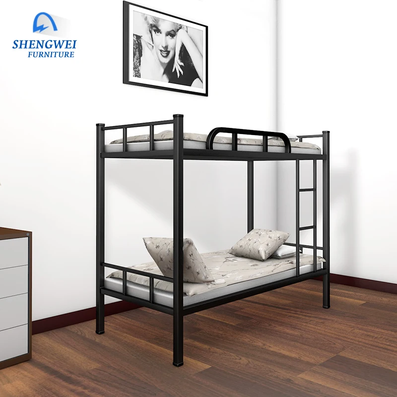 Factory dubai strong steel tube loft bunk bed dormitory use kids bunk bed for two person