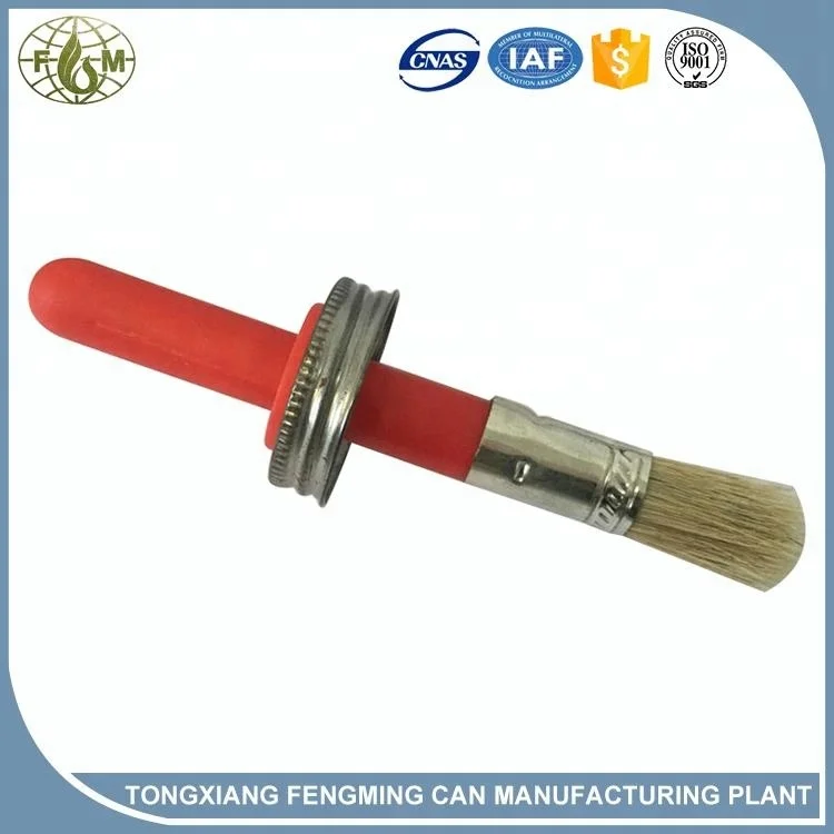 screw top pvc glue cans with brush,open top tin cans for adhesive,round tinplate glue can accept custom