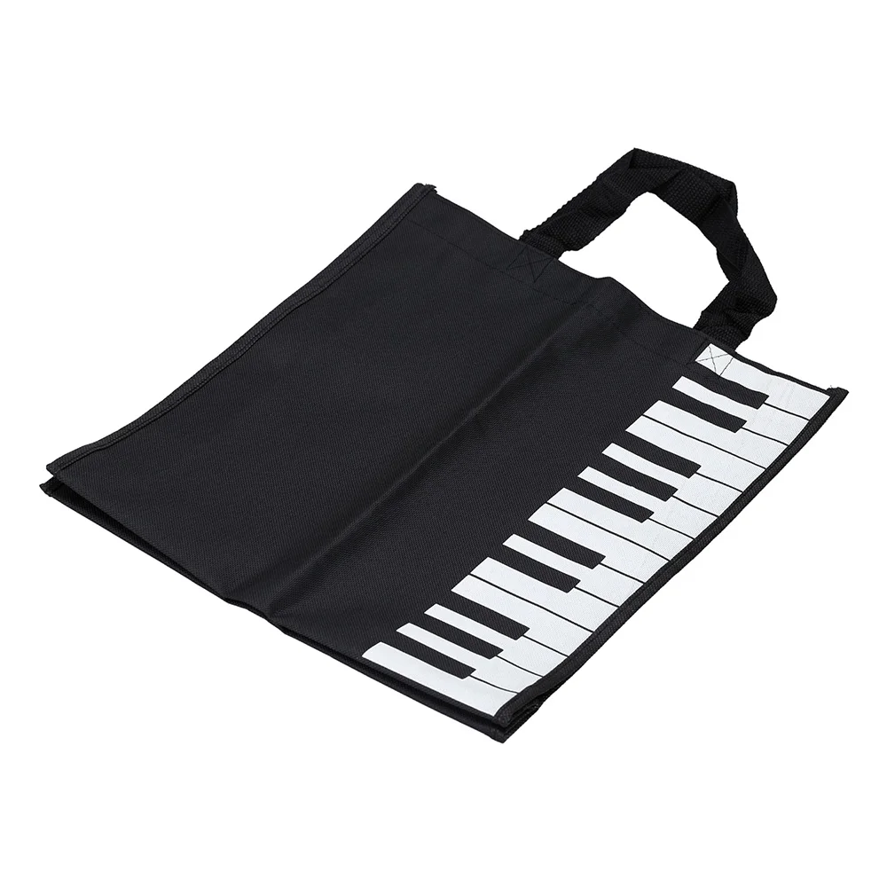 Fashion Piano Keys Design Music Handbag, Cute Tote Shopping Bag, Canvas bag with pp webbing handle