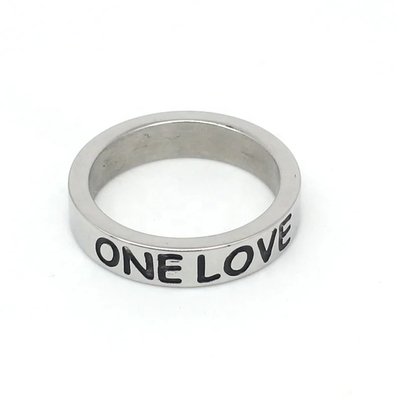 Custom Made Stainless Steel Ring Engraved Text Signet Ring