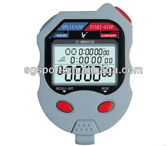Large scale 3-Row screen digital sports stopwatch timer chronograph 30 laps SGP530